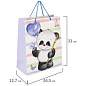 Пакет подарочный (1 штука) 26x13x32 см, ЗОЛОТАЯ СКАЗКА "Lovely Panda", глиттер, белый с голубым, 608241 (арт. 608241)