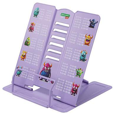 Подставка для книг и учебников большая BRAUBERG KIDS "Monsters" с таблицей умножения, регулируемый угол наклона, металлическая, 238964 (арт. 238964)