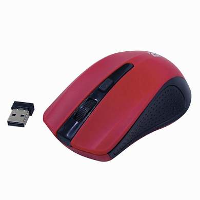 Мышь беспроводная DEFENDER Accura MM-935, 3 кнопки + 1 колесо-кнопка, оптическая, красная, 52937 (арт. 512345)