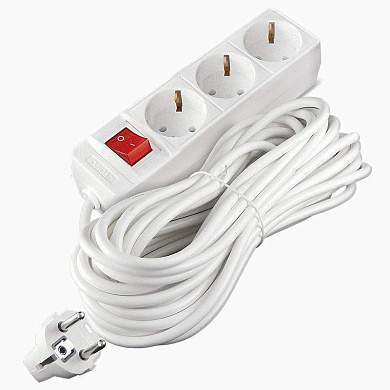 Союз Сет. Удл. Пвс 3Х0.75 3 Роз. 10 М 10А Земля, Выкл. 481S-7310 (арт. 416087)