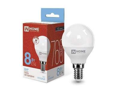 ASD/InHome VC шар P45 E14 8W(720lm) 6500K 6K 83x45 (без пульсации) 4882 (арт. 702886)