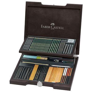 Набор художественных изделий Faber-Castell "Pitt Monochrome", 85 предметов, дерев. коробка (арт. 290019)