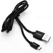 Дата-кабель USB(A)шт. - microUSBшт. ERGOLUX ELX-CDC01P-C02 ПРОМО 2А 1м, черный, пакет (арт. 861360)