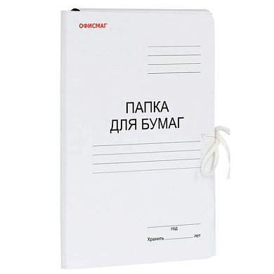 Папка для бумаг с завязками картонная мелованная ОФИСМАГ, гарантированная плотность 320 г/м2, до 200 листов, 124568 (арт. 124568)