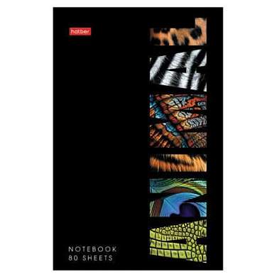 Блокнот А5 80 л., на скобе, картон, клетка, глянцевая ламинация, HATBER, "Animals print", 086090, 80Б5лВ1_31343 (арт. 117642)
