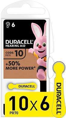 Элемент питания Duracell ZA10-6BL для слуховых аппаратов (арт. 692891)