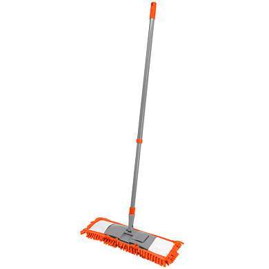 Швабра OfficeClean Professional, телеск. ручка 120см, пласт. флаунд. 40см, насадка ворс. микрофибра (карманы) (арт. 303056)