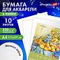 Папка для акварели А4, 10 л., 200 г/м2, 210х297 мм, BRAUBERG АКАДЕМИЯ, "Апельсины", 117743 (арт. 117743)
