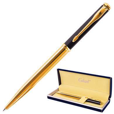 Ручка подарочная шариковая GALANT "ARROW GOLD", корпус черный/золотистый, детали золотистые, узел 0,7 мм, синяя, 143523 (арт. 143523)