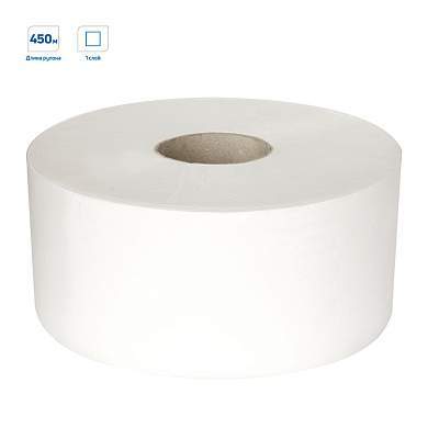 Бумага туалетная OfficeClean Professional(T2), 1-слойная, 450м/рул., белая (арт. 259313)