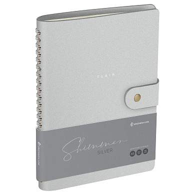 Записная книжка А5 96л. ЛАЙТ, кожзам, скрытый гребень, Greenwich Line "Shimmer. Silver", блок в линию (арт. 358021)