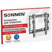 Кронштейн-крепление для ТВ настенный, до 45 кг. VESA 100х100-200х200, 23"-43", черный, SONNEN, 455948 (арт. 455948)