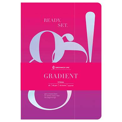 Тетрадь 40л., А5, клетка на сшивке Greenwich Line "Gradient", "софт-тач" ламинация, тиснение фольгой, тон. блок 80г/м2 (арт. 340082)