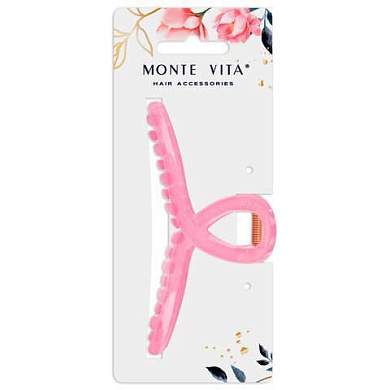 Краб для волос 11 см, глянцевый, розовый, MONTE VITA, 457007 (арт. 457007)
