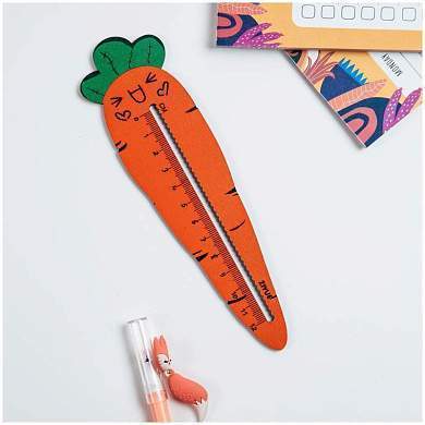 Линейка 12см MESHU "Carrot", дерево, европодвес (арт. 308051)