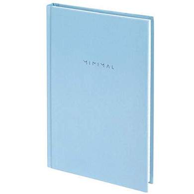 Блокнот А5 134х206 мм, 80 л., твёрдый, клетка, BRAUBERG "Minimal", голубой, 116442 (арт. 116442)