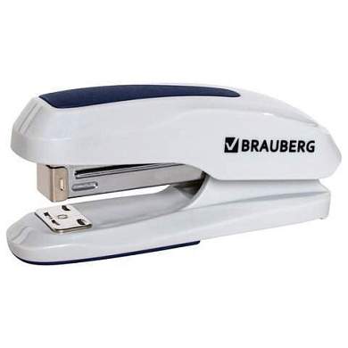 Степлер №24/6, 26/6 BRAUBERG "Extra", до 30 листов, серо-синий, 229087 (арт. 229087)