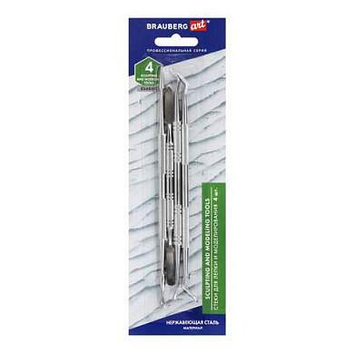 Стеки для лепки и моделирования металлические НАБОР 4 шт., BRAUBERG ART CLASSIC, 271171 (арт. 271171)