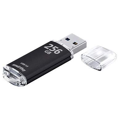 Память Smart Buy "V-Cut" 256GB, USB 3.0 Flash Drive, черный (металл. корпус ) (арт. 376305)
