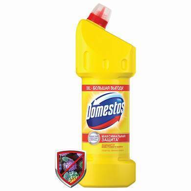 Чистящее средство 1,5 л, DOMESTOS (Доместос) "Лимонная свежесть", с отбеливающим эффектом, 67682978 (арт. 606082)