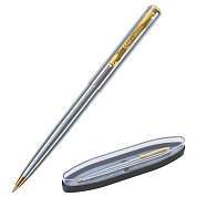 Ручка подарочная шариковая BRAUBERG Maestro, СИНЯЯ, корпус серебристый с золотистым, линия письма 0,5 мм, 143468 (арт. 143468)