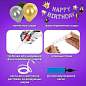 Шары воздушные НАБОР ДЛЯ ДЕКОРА "Happy Birthday", 52 шара, серебро/золото/черный, BRAUBERG, 591898 (арт. 591898)