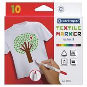 Набор маркеров для ткани Centropen "Textil Marker 2739" 10цв., 1,8мм, картон. уп., европодвес (арт. 281529)