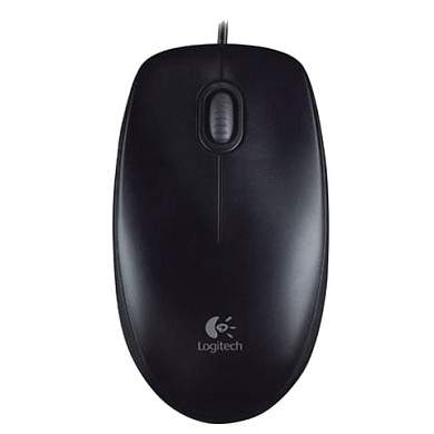Мышь проводная LOGITECH B100, USB, 2 кнопки + 1 колесо-кнопка, оптическая, черная, 910-003357 (арт. 511461)