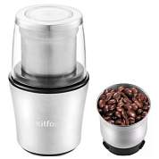 Кофемолка KITFORT КТ-1329, 200 Вт, вместимость 70 г, металл, серебристая (арт. 455963)