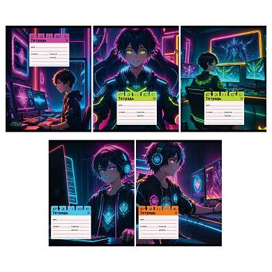 Тетрадь 12л., клетка BG "Gamer", выб.лак (арт. 375935)