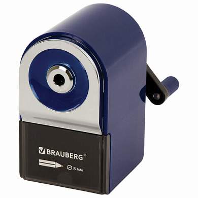 Точилка механическая BRAUBERG "ORIGINAL", для чернографитных и цветных карандашей, крепление к столу, корпус синий, 228480 (арт. 228480)
