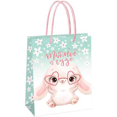 Пакет подарочный 18*23*10см MESHU "Cute rabbit", матовая ламинация (арт. 371011)