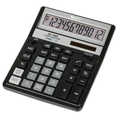 Калькулятор настольный Eleven SDC-888X-BK, 12 разрядов, двойное питание, 158*203*31мм, черный (арт. 339222)