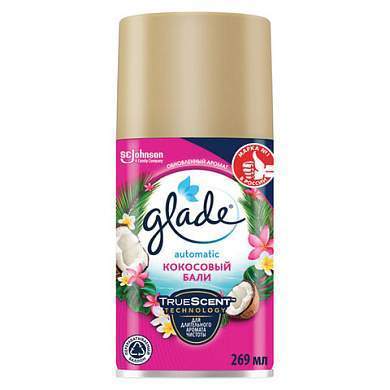 Сменный баллон 269 мл, GLADE "Кокосовый Бали" для автоматических освежителей, 864981 (арт. 701784)