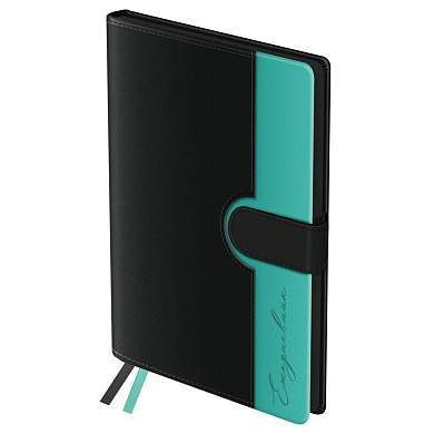 Ежедневник недатированный, А5, 136л., твердый переплет, кожзам, BG "Glace. Teal", бирюзовый, цветной срез, магнитный клапан (арт. 369910)