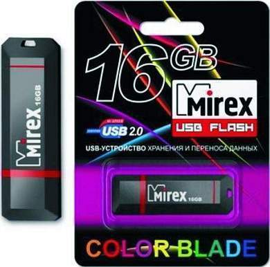 Флэш-диск USB 16GB Mirex KNIGHT BLACK (блистер) (арт. 379569)