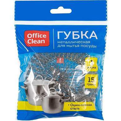 Губка для посуды OfficeClean, металлическая, 9*3см, 1шт. (арт. 248558)