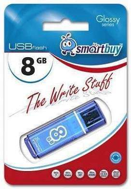 Флэш-диск (флэшка) USB  8Gb SmartBuy Glossy Blue (SB8GBGS-B) (арт. 426143)