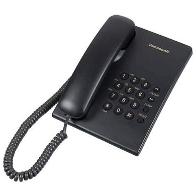 Телефон PANASONIC KX-TS2350RUB, черный, повторный набор, тональный/импульсный режим (арт. 260220)