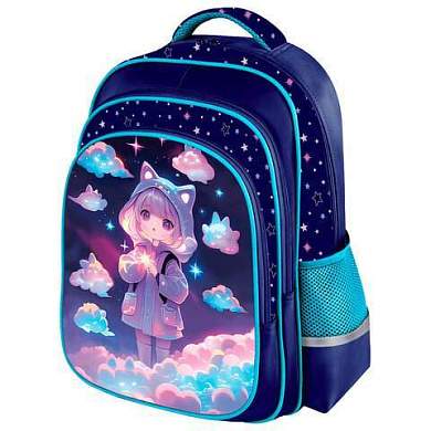 Рюкзак BRAUBERG KIDS FLOSSY, 2 отделения, 3 кармана, "Sky girl", 3D-панель, 40х28х18 см, 273179 (арт. 273179)
