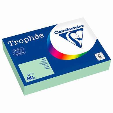 Бумага цветная CLAIREFONTAINE, А4, 80 г/м2, 500 л., пастель, зеленая, 1975PC (арт. 116711)