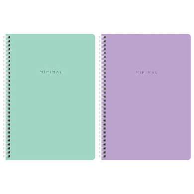 Тетради ДЭК А4 96 л. КОМПЛЕКТ 2 шт., BRAUBERG, гребень, клетка, 80 г/м2, Soft-Touch, "Minimal", 405585 (арт. 405585)
