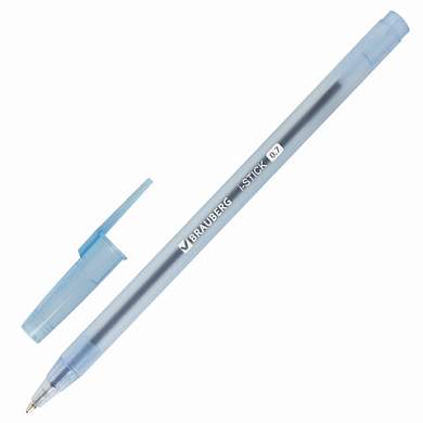 Ручка шариковая BRAUBERG "i-STICK" СИНЯЯ, пишущий узел 0,7 мм, линия письма 0,35 мм, 143442 (арт. 143442)