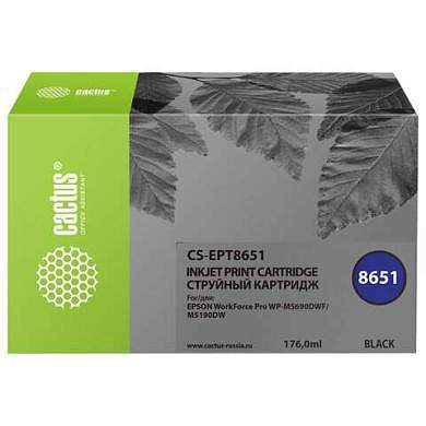 Картридж струйный CACTUS (CS-EPT8651) для Epson WF5190/5690, черный (арт. 364177)