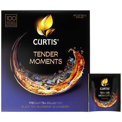 Чай CURTIS "Tender Moments" черный со вкусом ягод и мяты, 100 пакетиков в конвертах по 1,5 г, 102121 (арт. 622788)