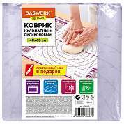 Коврик силиконовый для раскатки/запекания 40х60 см, фиолетовый, ПОДАРОК пластиковый нож, DASWERK, 608425 (арт. 608425)