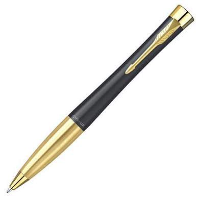 Ручка шариковая PARKER "Urban Twist Black GT", корпус черный, позолоченные детали, синяя, 2143640 (арт. 143930)