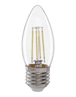 General филамент свеча E27 15W 2700K 2K 35x98 (нитевидная), прозр. GLDEN-CS-15-230-E27-2700 661419 (арт. 828480)