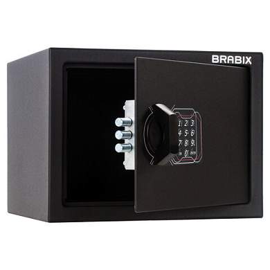 Сейф мебельный BRABIX "SF-230EL", 230х310х250 мм, электронный замок, черный, 291147, S103BR211614 (арт. 291147)