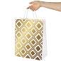 Пакет подарочный (1 штука) 26x13x32 см, ЗОЛОТАЯ СКАЗКА "Gold Luxury", тиснение фольгой, белый, 608249 (арт. 608249)